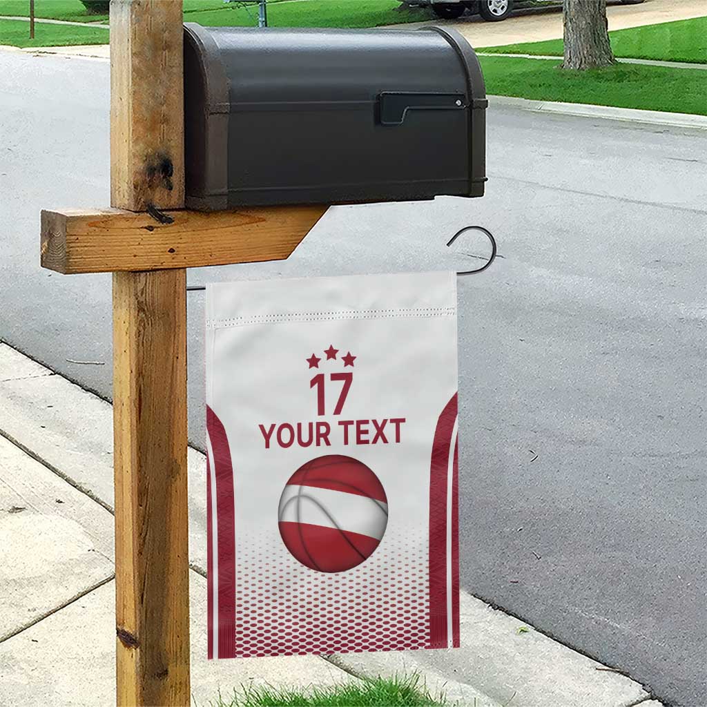 Latvia Basketball Custom Garden Flag White Latvian Pattern