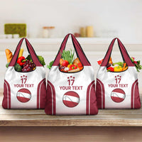 Latvia Basketball Custom Grocery Bag White Latvian Pattern