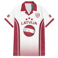 Latvia Basketball Custom Hawaiian Shirt White Latvian Pattern