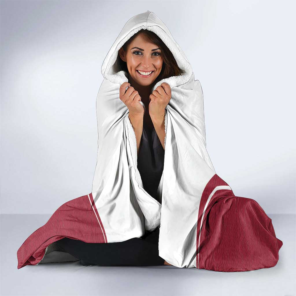 Latvia Basketball Custom Hooded Blanket White Latvian Pattern