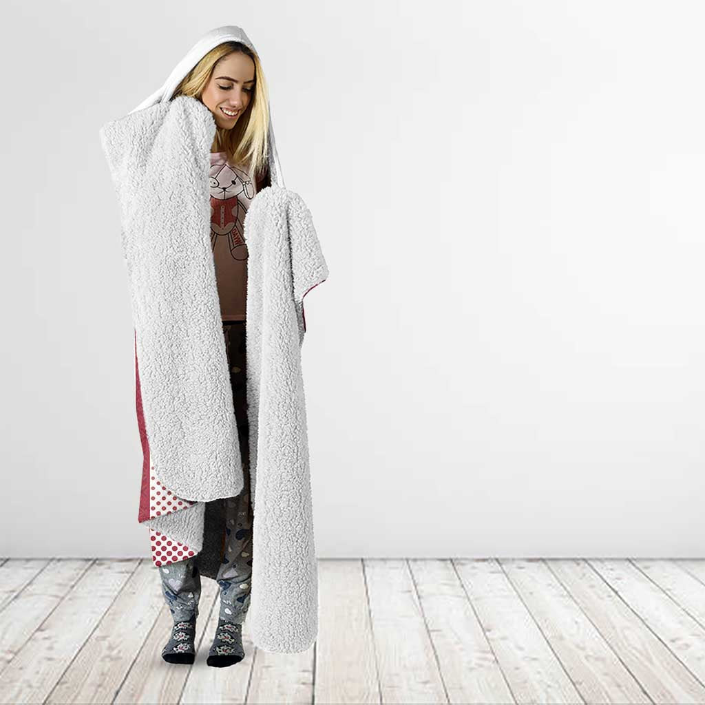 Latvia Basketball Custom Hooded Blanket White Latvian Pattern