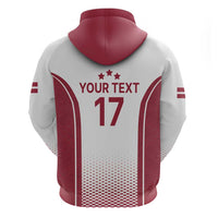 Latvia Basketball Custom Hoodie White Latvian Pattern
