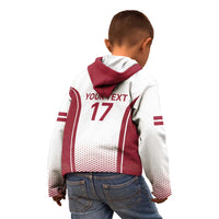 Latvia Basketball Custom Kid Hoodie White Latvian Pattern