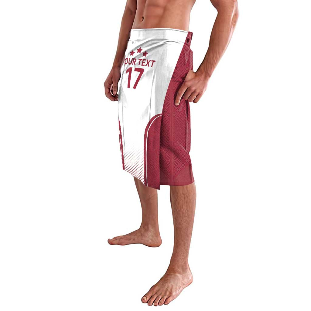 Latvia Basketball Custom Lavalava White Latvian Pattern