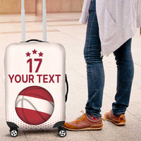 Latvia Basketball Custom Luggage Cover White Latvian Pattern