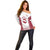 Latvia Basketball Custom Off Shoulder Sweater White Latvian Pattern