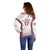 Latvia Basketball Custom Off Shoulder Sweater White Latvian Pattern