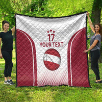 Latvia Basketball Custom Quilt White Latvian Pattern
