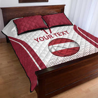 Latvia Basketball Custom Quilt Bed Set White Latvian Pattern