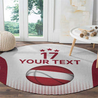 Latvia Basketball Custom Round Carpet White Latvian Pattern
