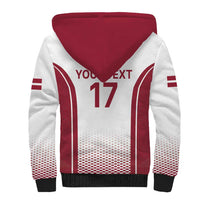 Latvia Basketball Custom Sherpa Hoodie White Latvian Pattern