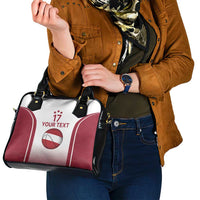 Latvia Basketball Custom Shoulder Handbag White Latvian Pattern