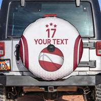 Latvia Basketball Custom Spare Tire Cover White Latvian Pattern