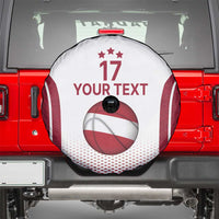 Latvia Basketball Custom Spare Tire Cover White Latvian Pattern