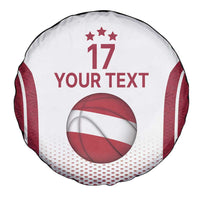 Latvia Basketball Custom Spare Tire Cover White Latvian Pattern