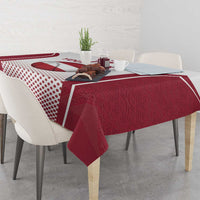 Latvia Basketball Custom Tablecloth White Latvian Pattern