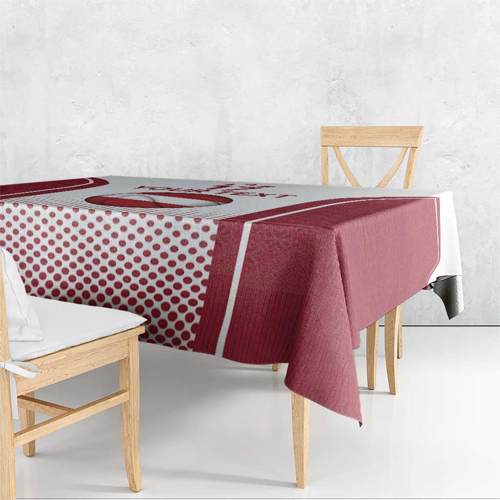 Latvia Basketball Custom Tablecloth White Latvian Pattern