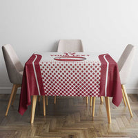 Latvia Basketball Custom Tablecloth White Latvian Pattern