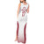 Latvia Basketball Custom Tank Maxi Dress White Latvian Pattern