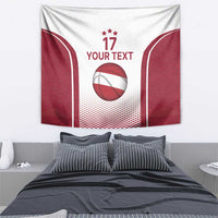 Latvia Basketball Custom Tapestry White Latvian Pattern