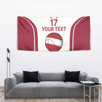 Latvia Basketball Custom Tapestry White Latvian Pattern