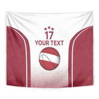 Latvia Basketball Custom Tapestry White Latvian Pattern