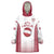 Latvia Basketball Custom Wearable Blanket Hoodie White Latvian Pattern