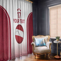 Latvia Basketball Custom Window Curtain White Latvian Pattern