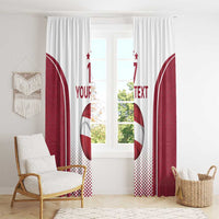 Latvia Basketball Custom Window Curtain White Latvian Pattern