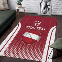 Latvia Basketball Custom Area Rug Red Latvian Pattern