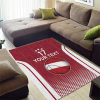 Latvia Basketball Custom Area Rug Red Latvian Pattern