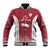 Latvia Basketball Custom Baseball Jacket Red Latvian Pattern