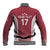 Latvia Basketball Custom Baseball Jacket Red Latvian Pattern