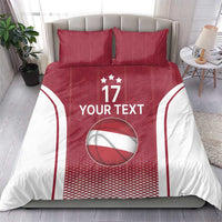 Latvia Basketball Custom Bedding Set Red Latvian Pattern