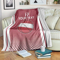 Latvia Basketball Custom Blanket Red Latvian Pattern