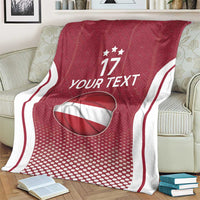 Latvia Basketball Custom Blanket Red Latvian Pattern