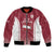 Latvia Basketball Custom Bomber Jacket Red Latvian Pattern
