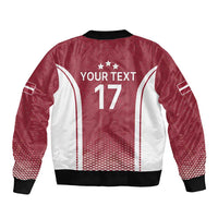 Latvia Basketball Custom Bomber Jacket Red Latvian Pattern