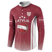 Latvia Basketball Custom Button Sweatshirt Red Latvian Pattern