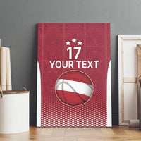 Latvia Basketball Custom Canvas Wall Art Red Latvian Pattern