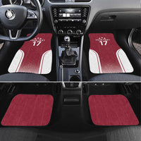 Latvia Basketball Custom Car Mats Red Latvian Pattern