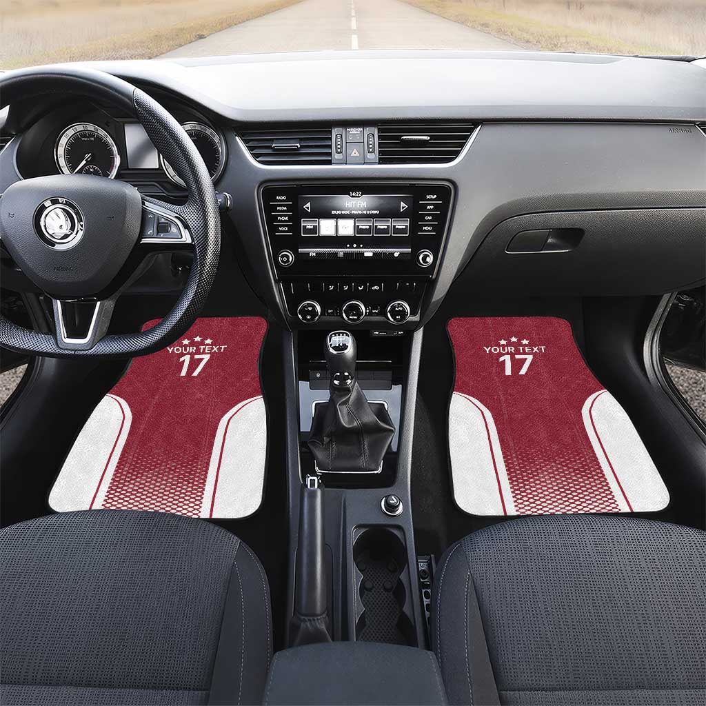 Latvia Basketball Custom Car Mats Red Latvian Pattern