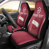 Latvia Basketball Custom Car Seat Cover Red Latvian Pattern