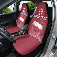 Latvia Basketball Custom Car Seat Cover Red Latvian Pattern