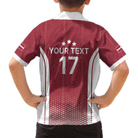 Latvia Basketball Custom Family Matching Long Sleeve Bodycon Dress and Hawaiian Shirt Red Latvian Pattern