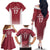 Latvia Basketball Custom Family Matching Off The Shoulder Long Sleeve Dress and Hawaiian Shirt Red Latvian Pattern