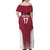 Latvia Basketball Custom Family Matching Off Shoulder Maxi Dress and Hawaiian Shirt Red Latvian Pattern