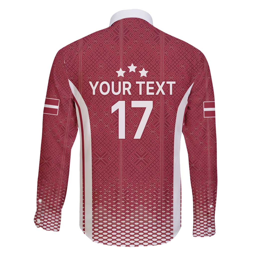 Latvia Basketball Custom Family Matching Puletasi and Hawaiian Shirt Red Latvian Pattern