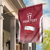 Latvia Basketball Custom Garden Flag Red Latvian Pattern