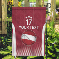 Latvia Basketball Custom Garden Flag Red Latvian Pattern